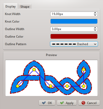 Screenshot of the display style settings