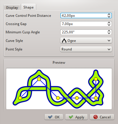 Screenshot of the shape style settings